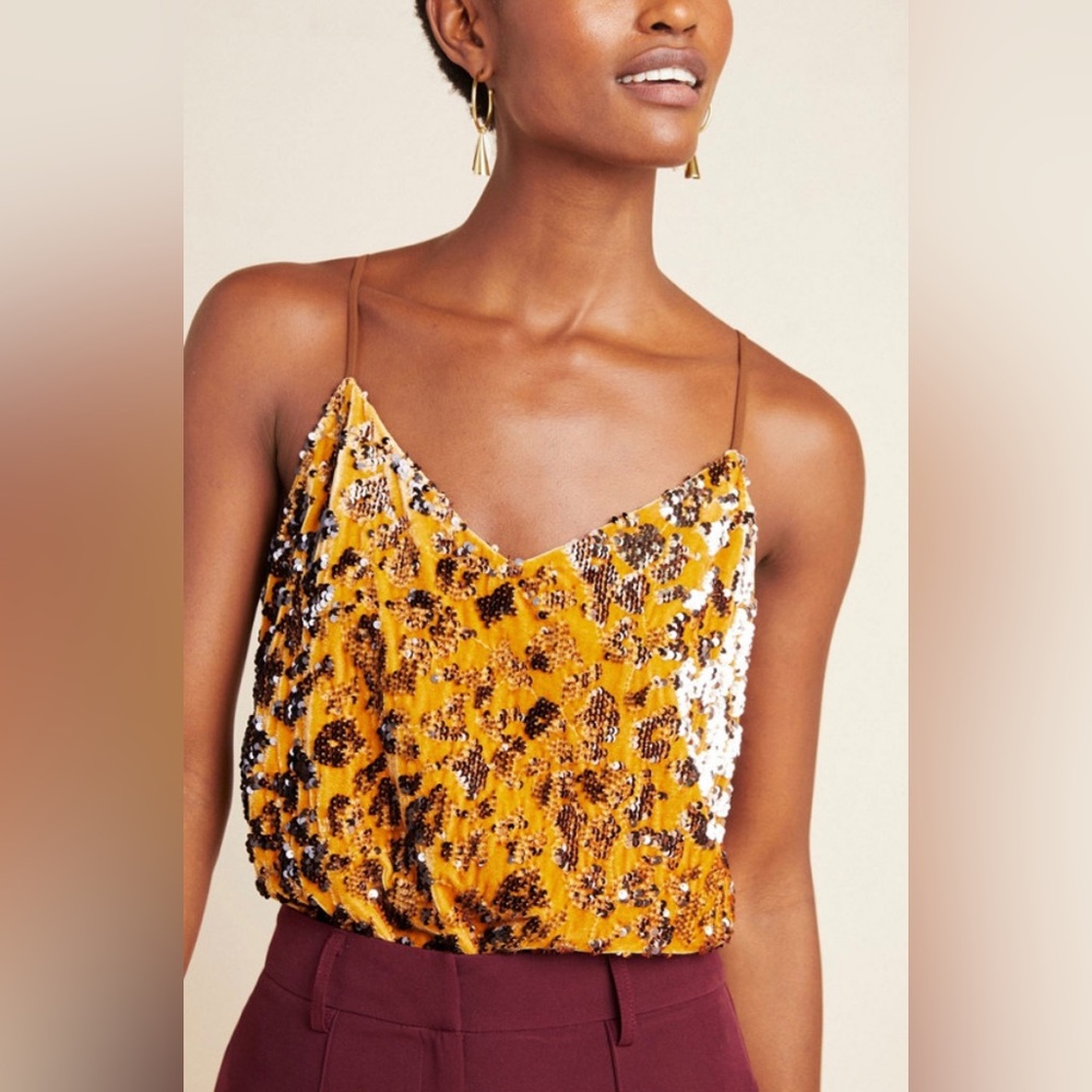 Anthropologie Ro & De Sequin Leopard Cami - Size XS